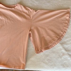 Who What Wear cotton crop with bell sleeves in peach SZ M
